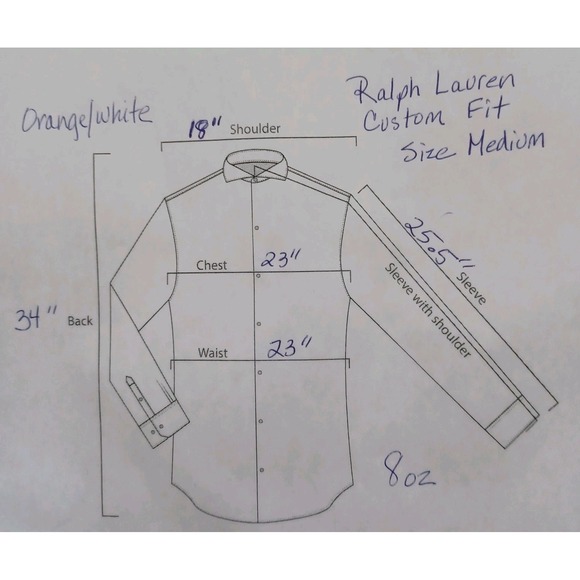 Ralph Lauren Men Custom Fit Orange White Gingham Button Down Shirt M - Picture 5 of 7